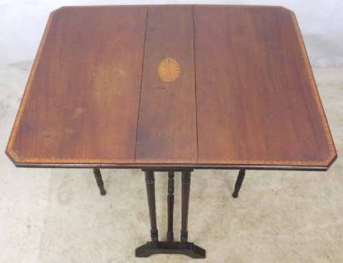 Edwardian Inlaid Mahogany Dropleaf Coffee Table