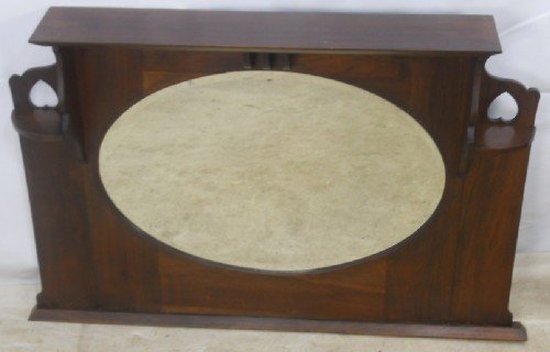 Art Nouveau Oak Overmantle Mirror
