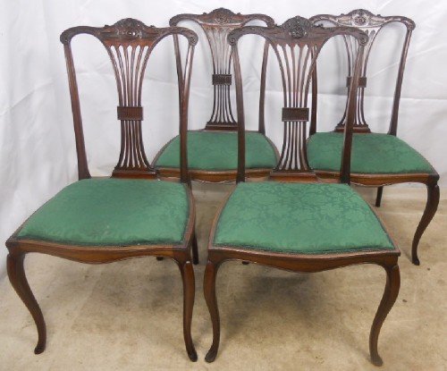 Set of Four Mahogany Salon Dining Chairs