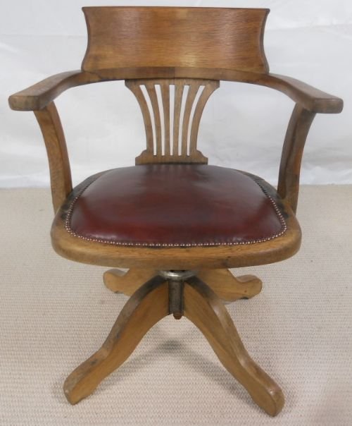 Oak Swivel Office Desk Armchair
