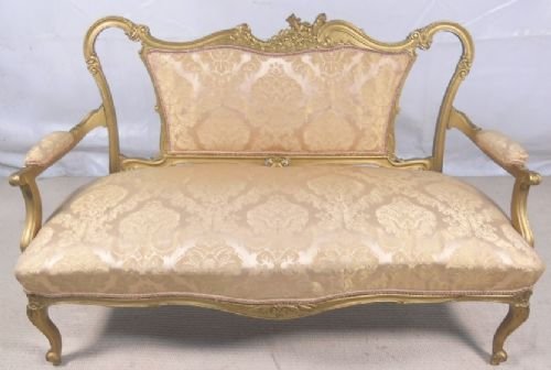 Edwardian Gilt Two Seater Salon Settee