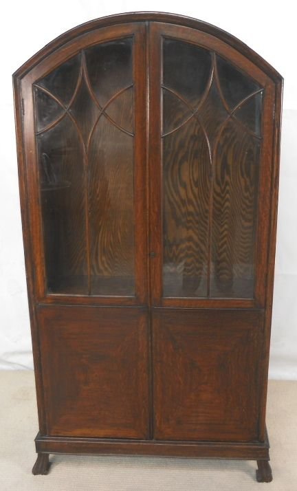 Oak Standing Bookcase Cabinet