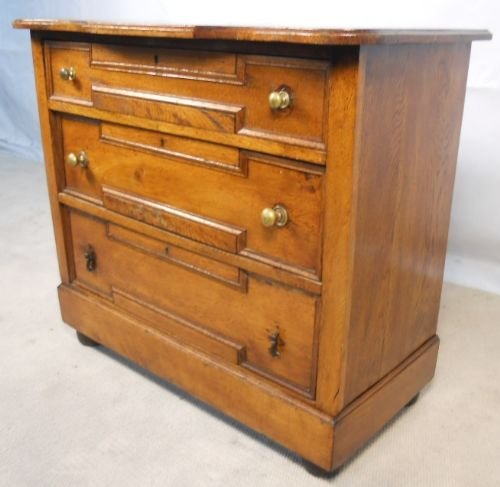 Antique Jacobean Style Light Oak Chest of Drawers