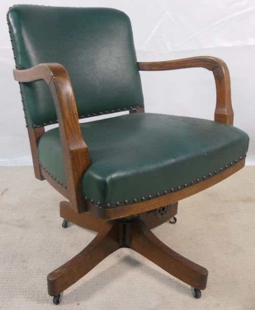 Oak Swivel Office Armchair