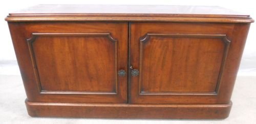 Victorian Mahogany Low Two Door Cupboard Base