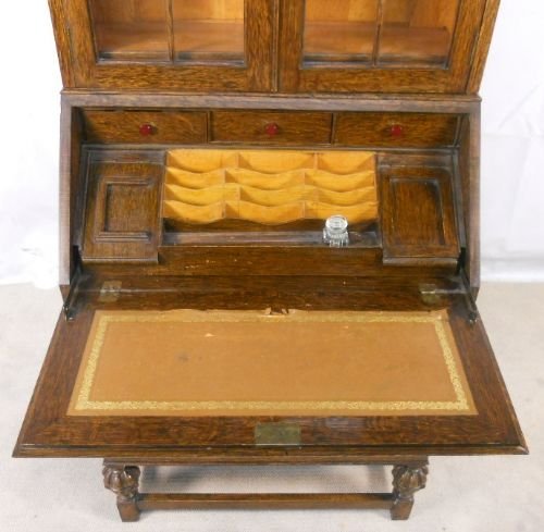 fig 1. Carved Oak Bureau Bookcase