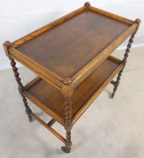 Oak Barley Twist Tea Trolley