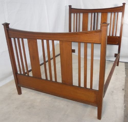 Edwardian Inlaid Mahogany Double Bed