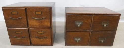 Two Oak Index Filing Cabinets