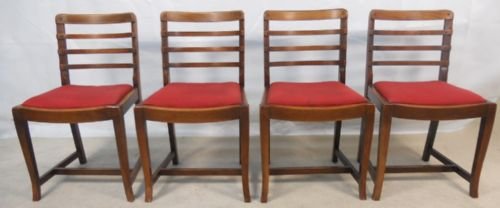 Set of Four Light Oak Dining Chairs