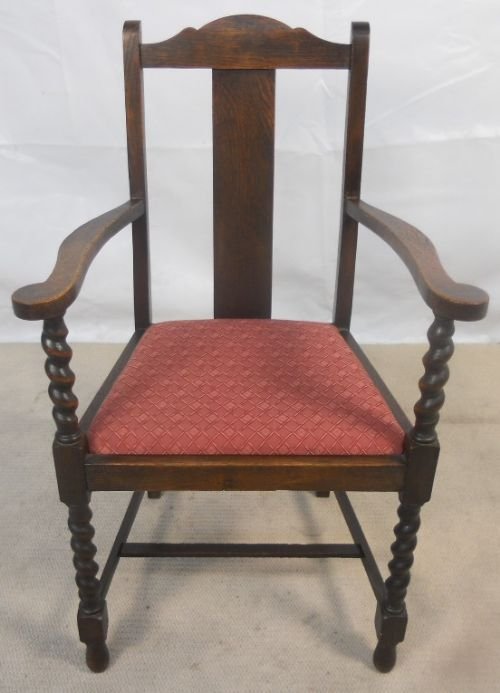 Oak Barley Twist Carver Armchair