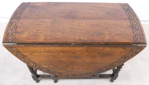 Carved Oak Gateleg Dining Table