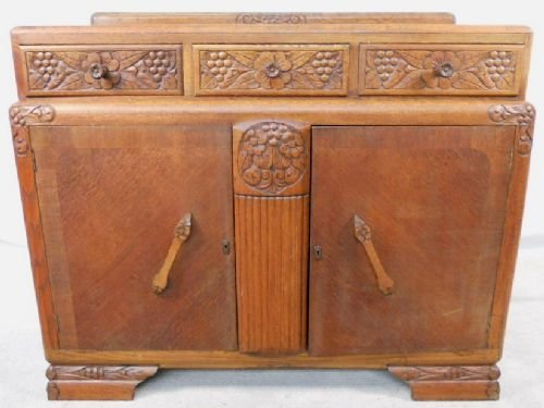 Medium Oak Carved Sideboard Base