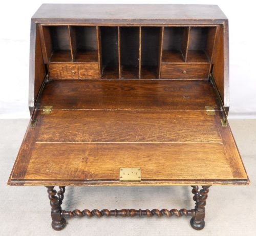 fig 1. Jacobean Style Oak Writing Bureau Desk