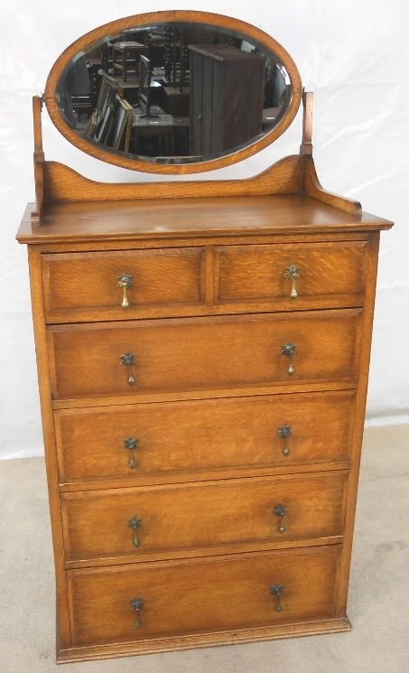 Quality Light Oak Tall Dressing Chest