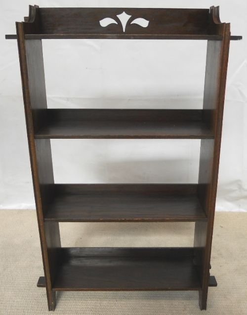 Arts & Craft Period Small Oak Standing Open Bookcase