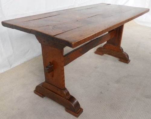 Golden Oak Rustic Refectory Dining Table