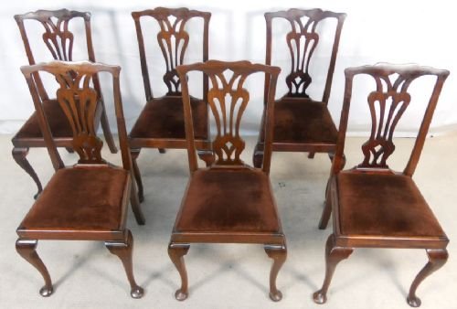 Set of Six Georgian Style Mahogany Dining Chairs