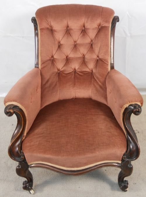 Victorian Buttonback Mahogany Armchair
