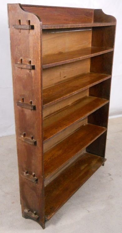 Arts & Craft Period Oak Standing Open Bookcase