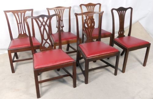 SIX GEORGIAN GEORGIAN STYLE DINING CHAIRS