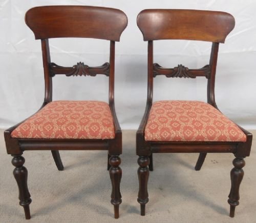 Pair Victorian Mahogany Dining Chairs