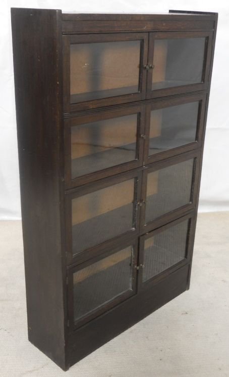 Four Tier Standing Oak Glazed Bookcase