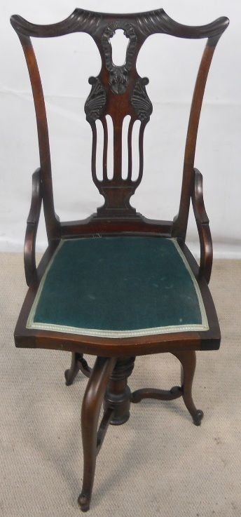 Edwardian Mahogany Swivel Desk Chair