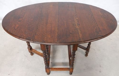 Oval Oak Gateleg Dining Table to Seat Six