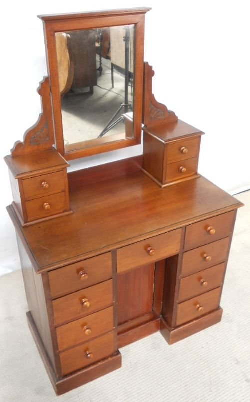 fig 1. Victorian Mahogany Small Kneehole Dressing Chest