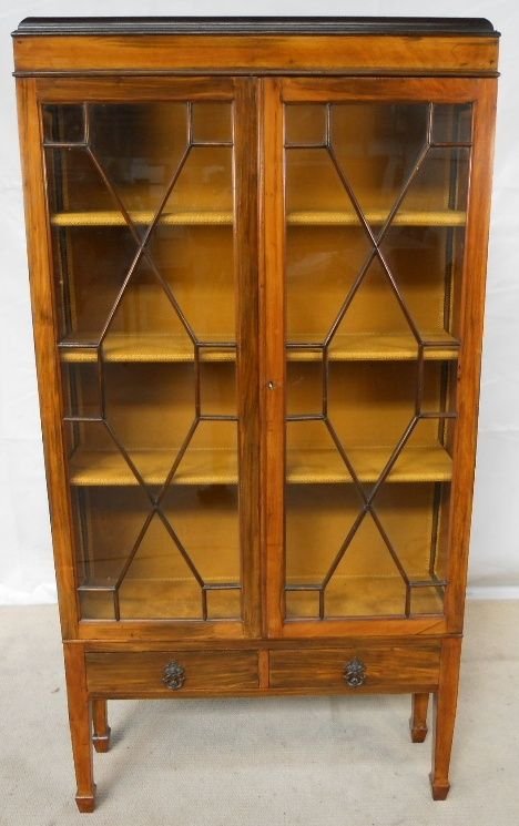 Georgian Style Mahogany Two Door Display Cabinet Bookcase