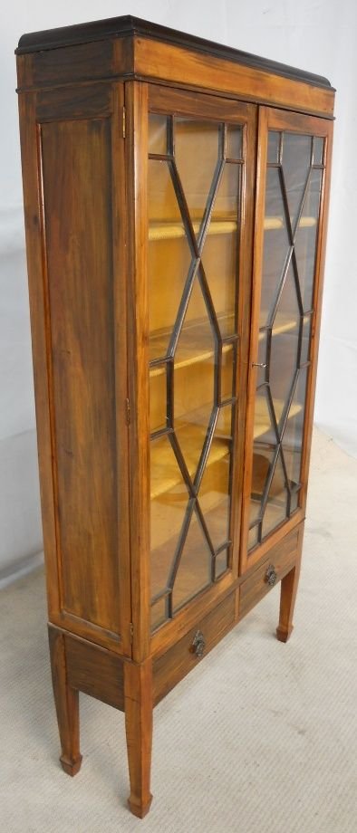 fig 1. Georgian Style Mahogany Two Door Display Cabinet Bookcase