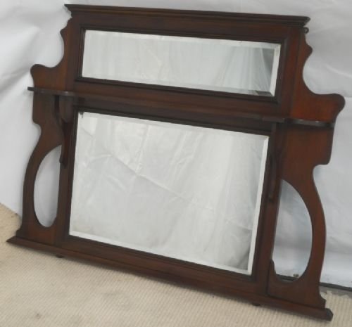 Edwardian Mahogany Overmantle Mirror
