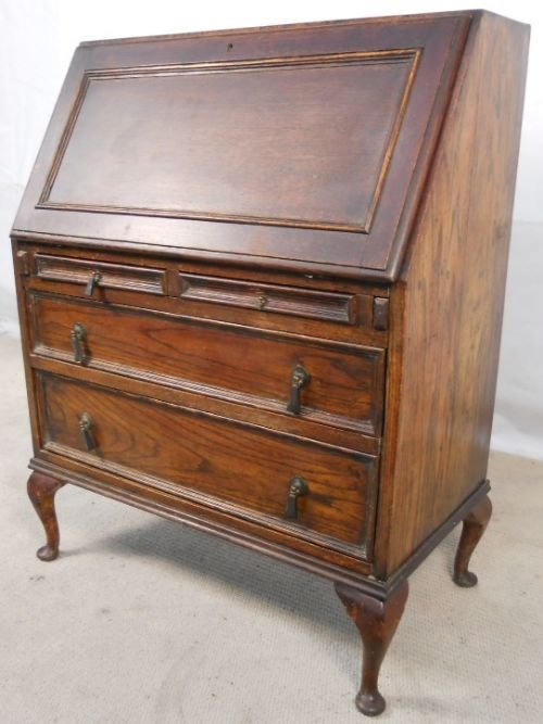Oak Jacobean Style Writing Bureau