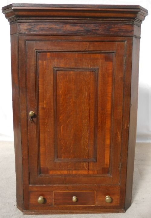 Georgian Oak Hanging Corner Cupboard
