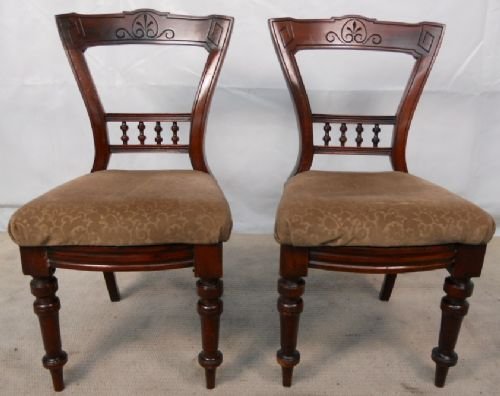 Pair Victorian Mahogany Dining Chairs