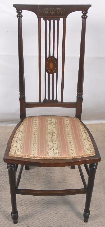 Edwardian Inlaid Mahogany Salon Single Chair