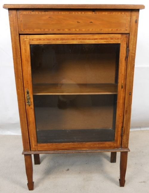 Small Edwardian Inlaid Mahogany Display Cabinet