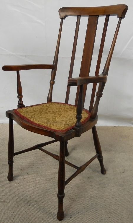 Edwardian Inlaid Mahogany Salon Armchair