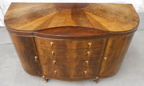 Deco Walnut Sideboard Cabinet