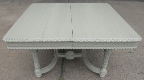 French Painted Fruit Wood Extending Dining Table