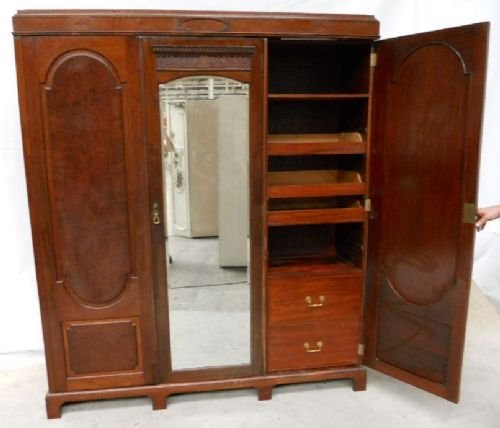 fig 1. Georgian Style Mahogany Triple Door Wardrobe
