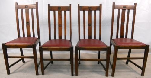 Set of Four Oak Highback Dining Chairs