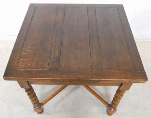 fig 1. Barley Twist Oak Drawleaf Dining Table and Four Oak Highback Dining Chairs