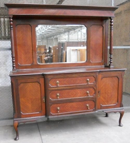 Large Edwardian Mahogany Mirrorback Sideboard