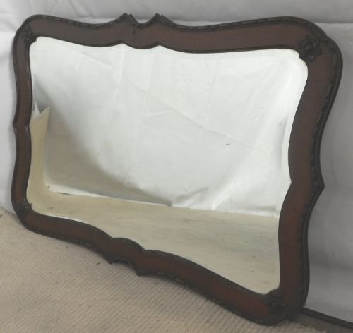 Edwardian Shaped Mahogany Hanging Wall Mirror