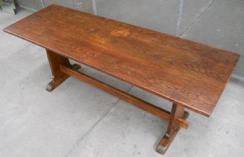 Arts & Craft Period Long Oak Refectory Dining Table