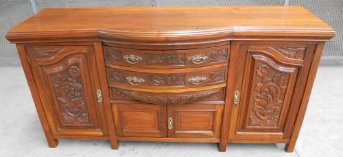 Edwardian Carved Mahogany Large Sideboard Base