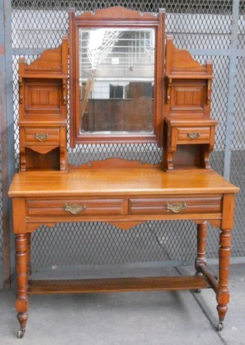 Victorian Satin Walnut Dressing Table