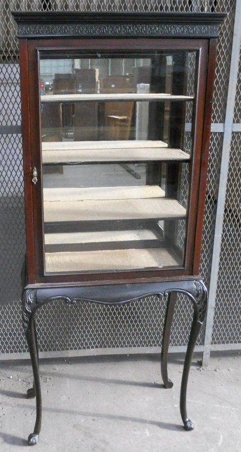 Edwardian Mahogany Display Cabinet on Stand